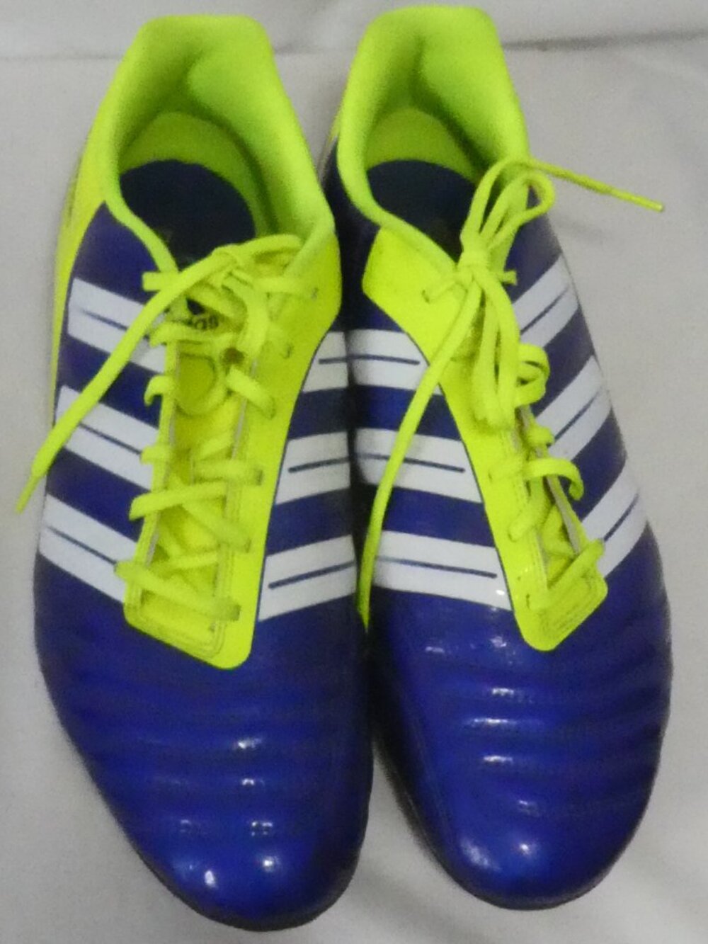 ADIDAS Predator LZ Lethal Zones Cleats Blue Yellow White Stripes Mens - size 13